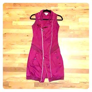 Diesel zip-up dress w moto neckline